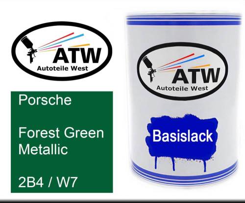 Porsche, Forest Green Metallic, 2B4 / W7: 500ml Lackdose, von ATW Autoteile West.